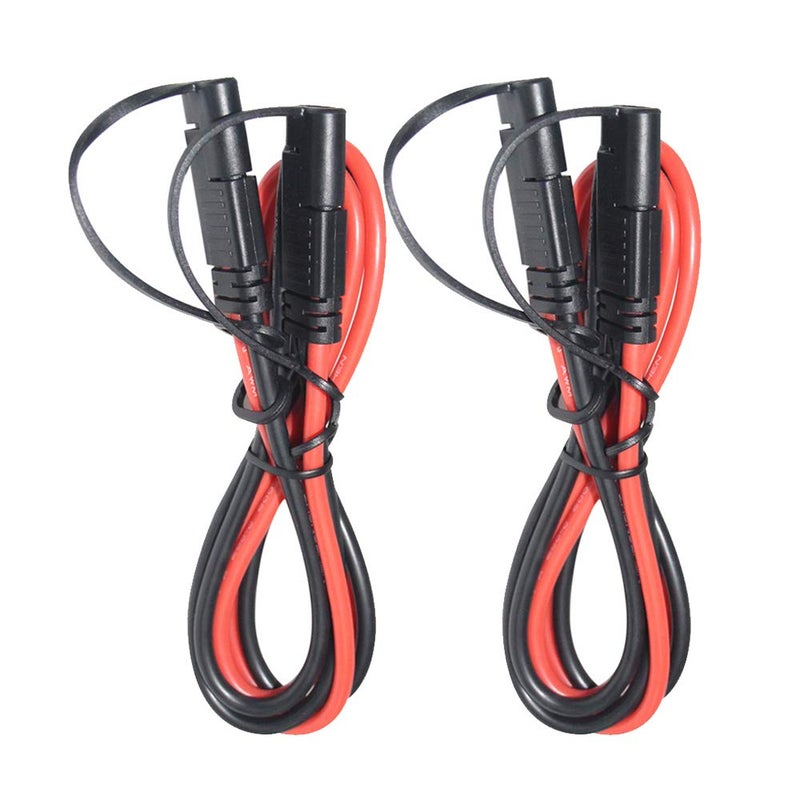 SPARKING [ 2Pack] 3FT 10AWG SAE to SAE Extension Cable 2Pin Bullet Quick Connect Heavy Duty Wire Harness with Waterproof Cap - Image 1